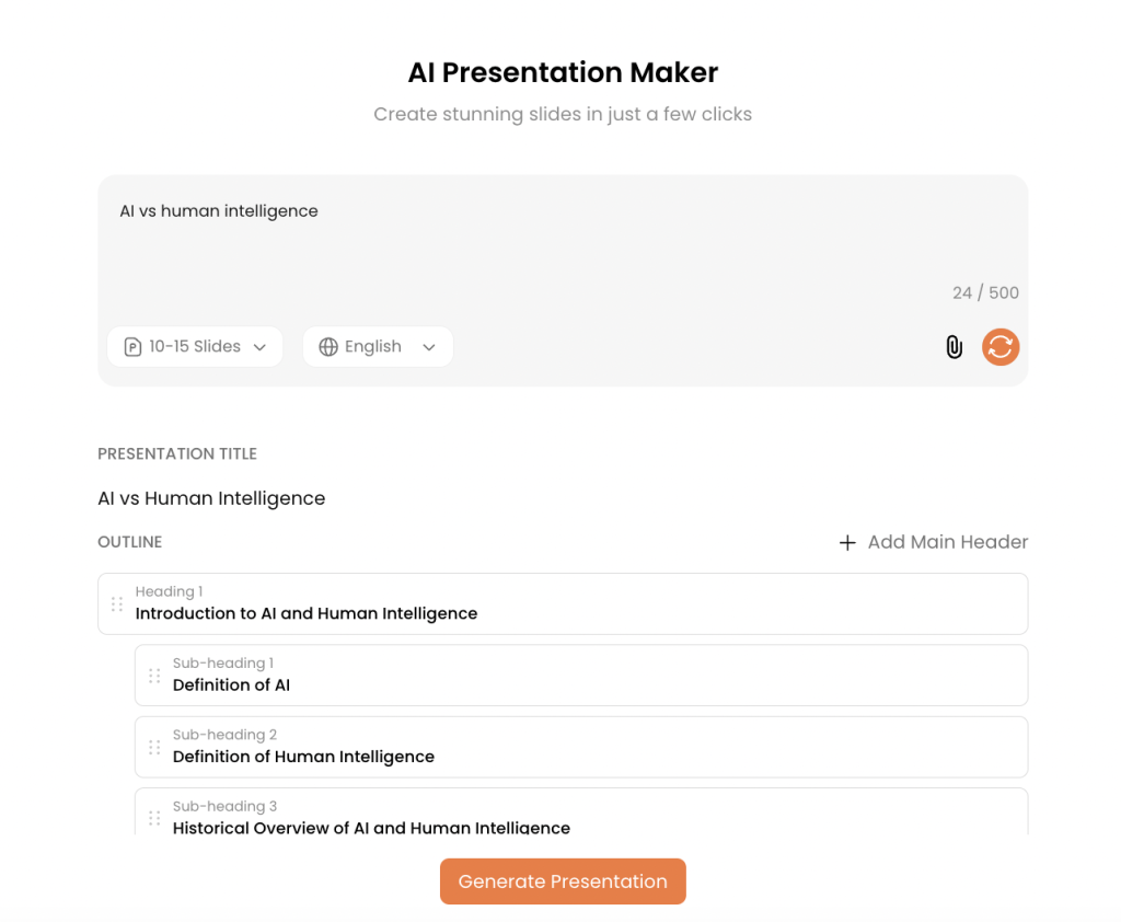 Making a Good Informative Speech Presentation with Oreate AI - Step 1