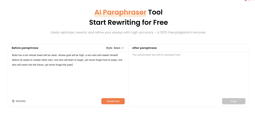 Oreate AI Paraphraser 01