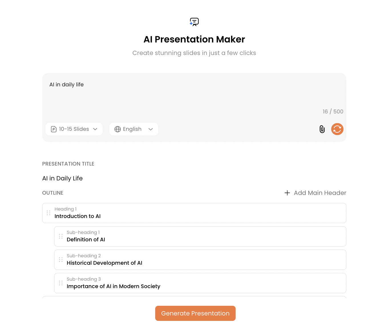 Oreate AI Presentation Maker
