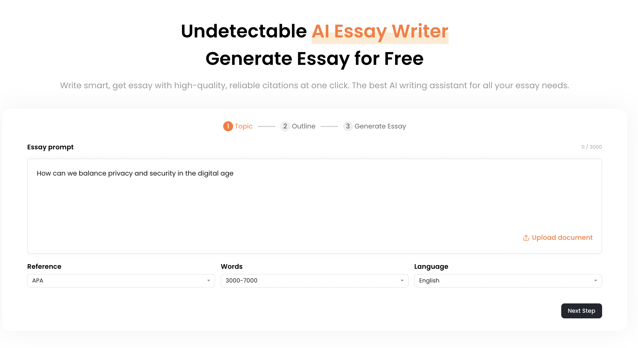 Oreate AI essay writer step guide 01