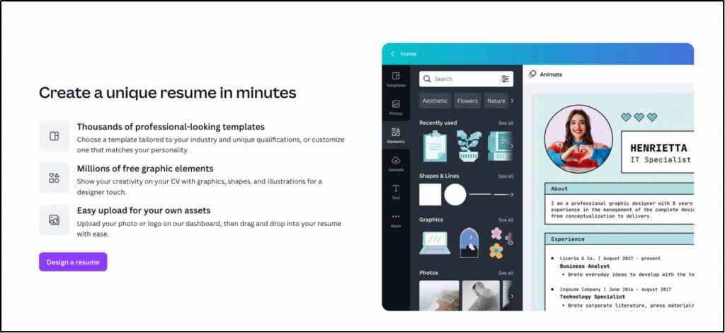Best 4 Online Tools to Make a Good Resume: Canva Resume Builder