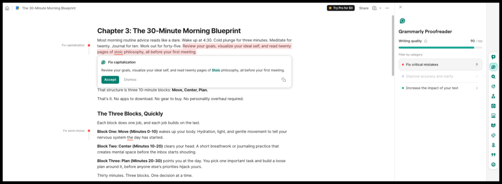 How to Use Grammarly AI (Step-by-Step): Step Four
