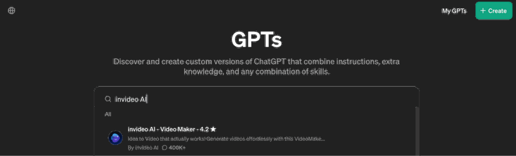 Can ChatGPT create videos Step 2