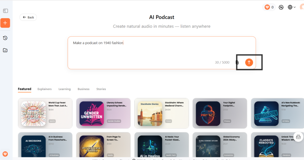 How to Generate Your Podcast - Step one