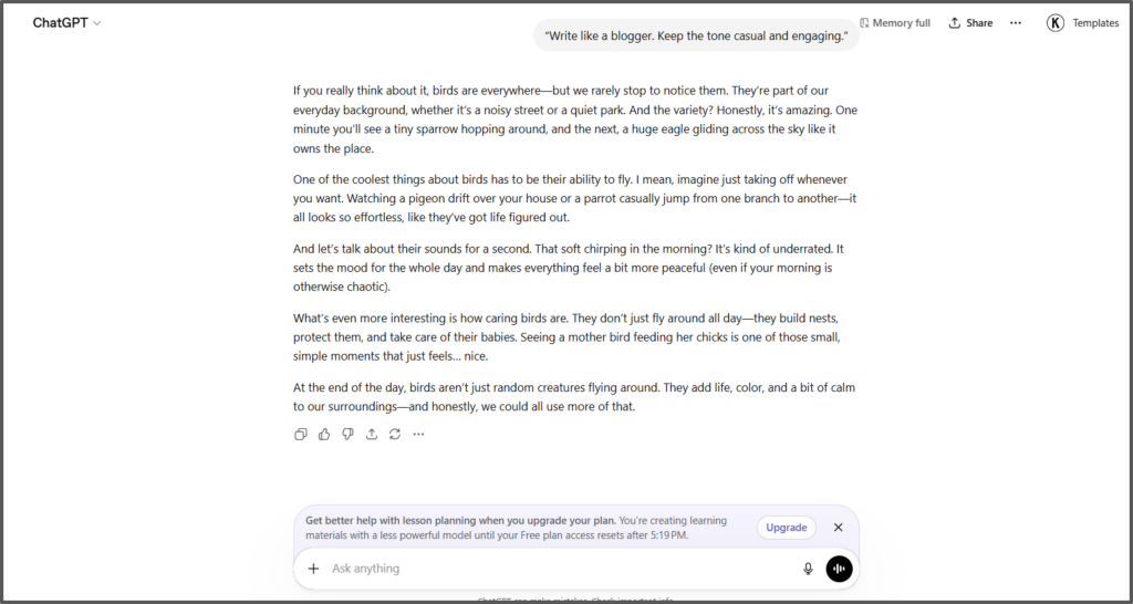 Prompt Five to Make GPT Sound More Human