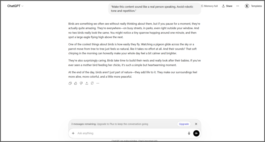 Prompt Three to Make GPT Sound More Human