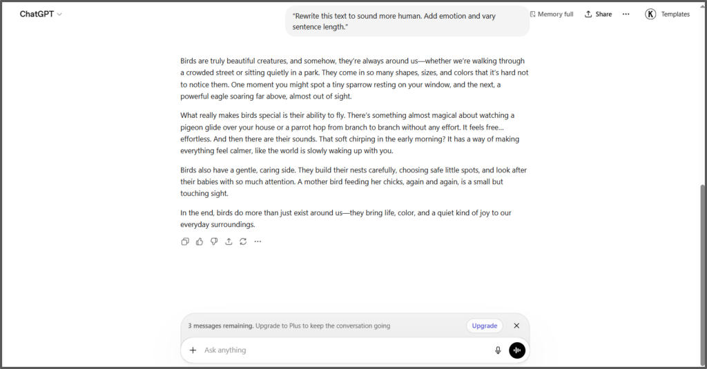 Prompt Two to Make GPT Sound More Human